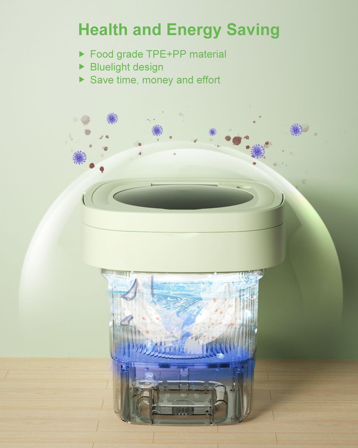 Portable Washing Machine, 12L Upgraded Mini Washing Machine With Spin Basket, Foldable Camping Washing