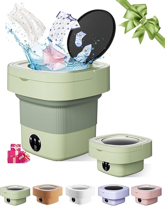 Portable Washing Machine, 12L Upgraded Mini Washing Machine With Spin Basket, Foldable Camping Washing