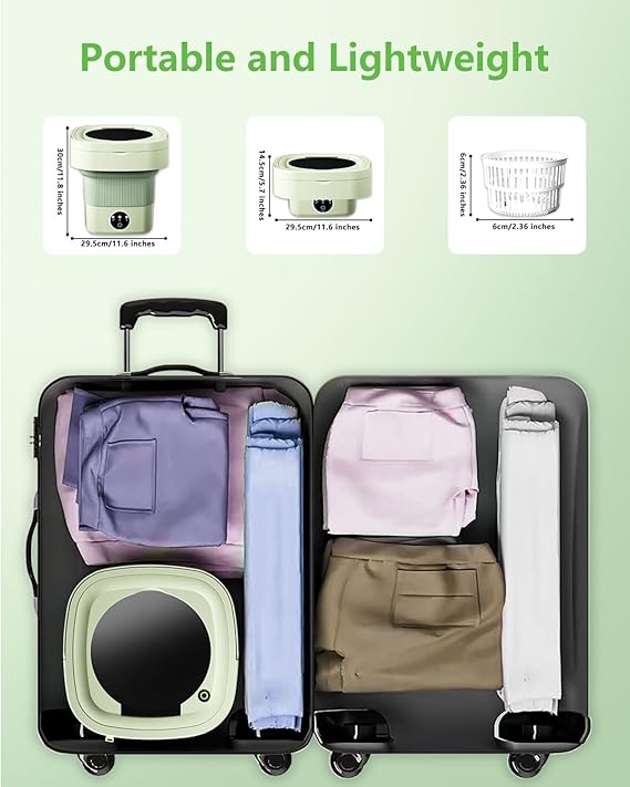 Portable Washing Machine, 12L Upgraded Mini Washing Machine With Spin Basket, Foldable Camping Washing