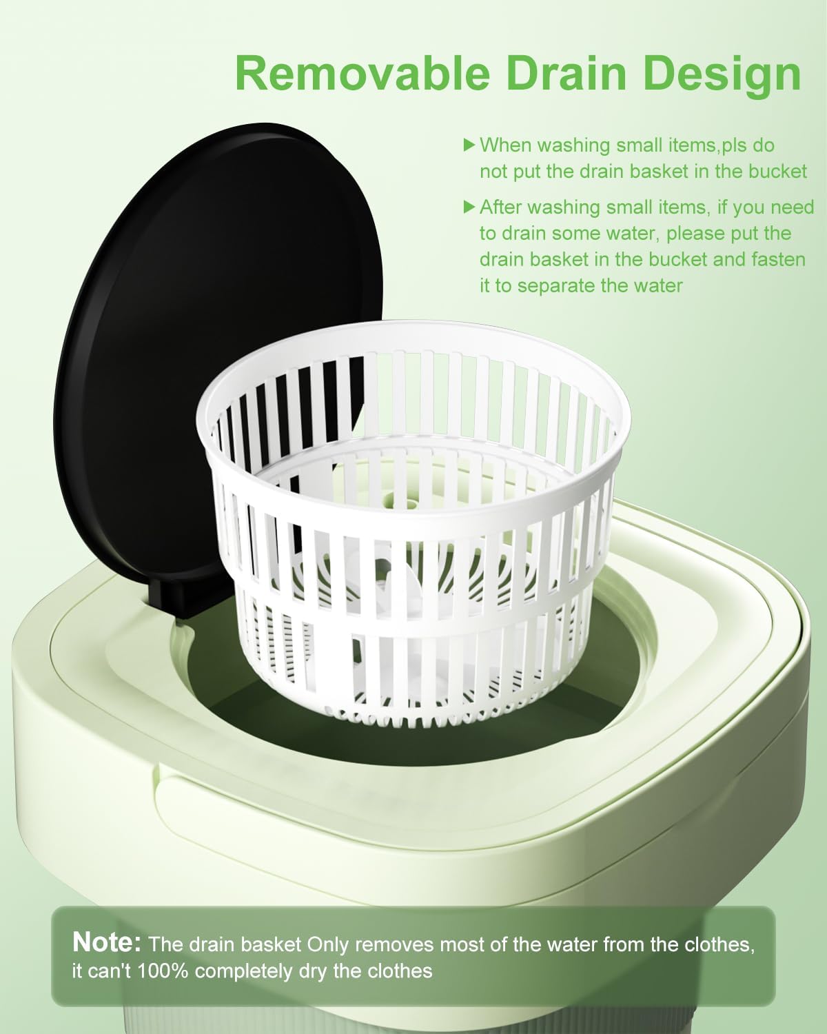 Portable Washing Machine, 12L Upgraded Mini Washing Machine With Spin Basket, Foldable Camping Washing