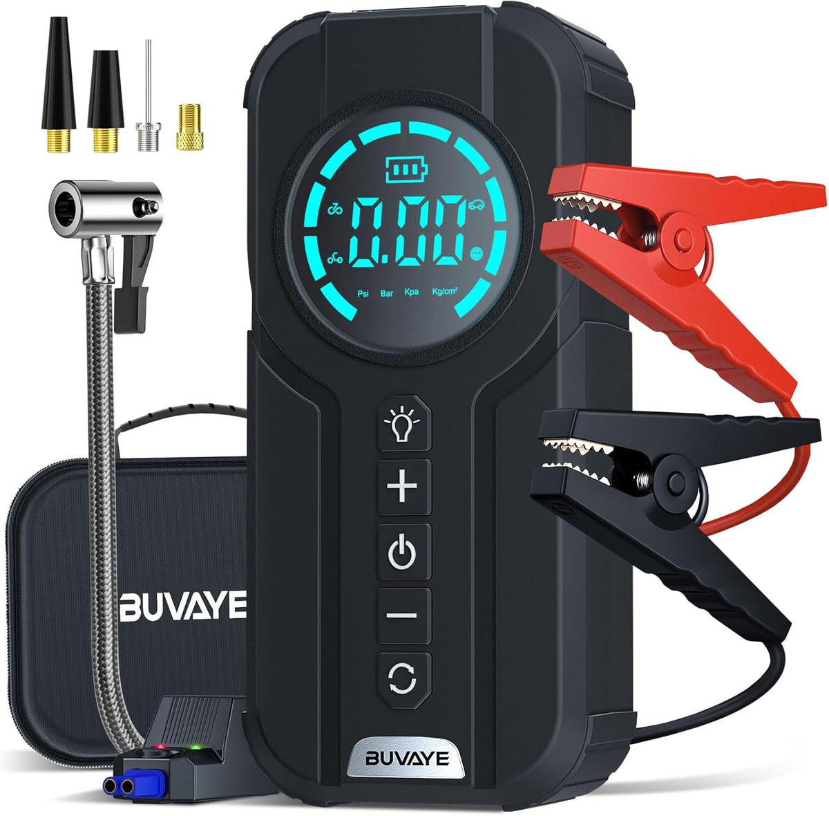 Portable 4000A Car Jump Starter with Air Compressor