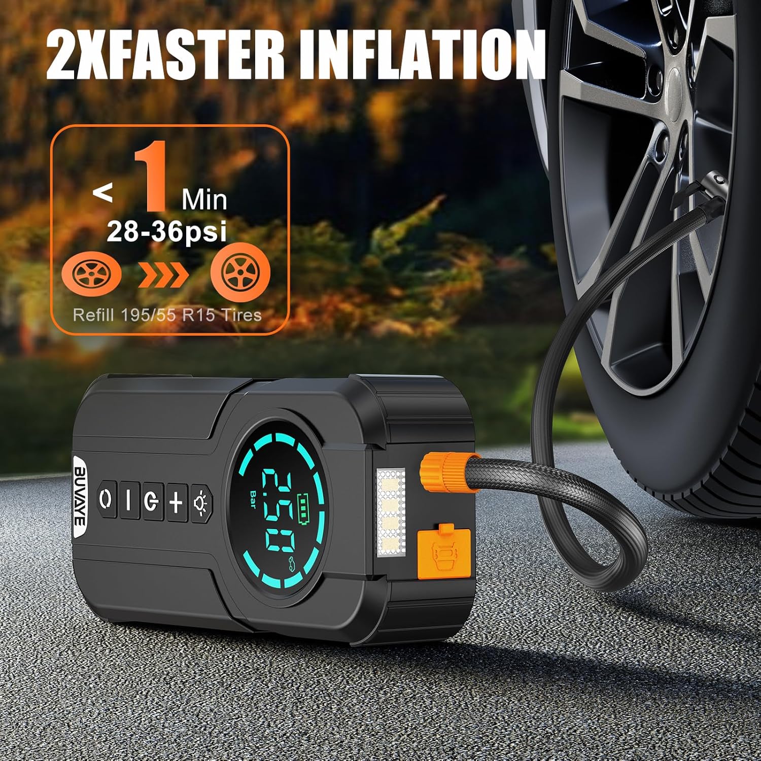 Portable 4000A Car Jump Starter with Air Compressor